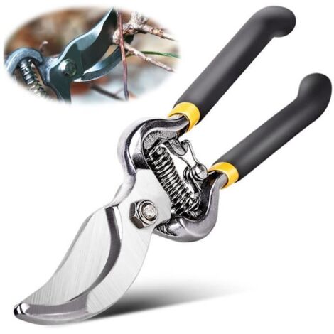 Sécateur de Jardin - Haute Qualité - Ergonomique - Acier Inoxydable - Antidérapant - 22cm
