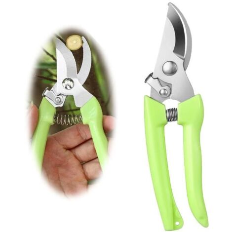 Sécateur de Jardin - Inox - Ergonomique - Lame Tranchante - Sécurité Renforcée - Léger 83g