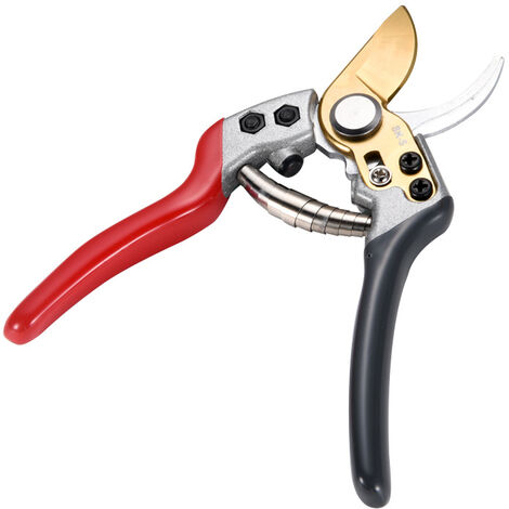 Sécateur de jardin, sécateur avec lames en acier japonais SK4, sécateur de jardin pour jardinage intensif, sécateur, ciseaux de porte, coupe-haie, coupe-arbre (rouge gris)