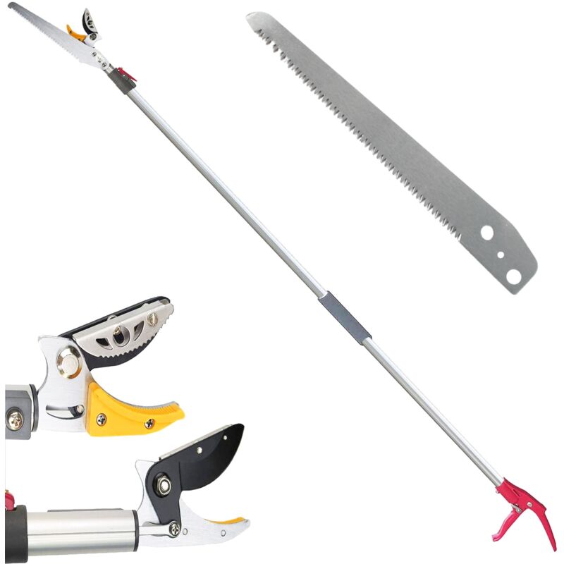 Secateur Fishtec Télescopique : 1,37 à 2,2 m + Scie Arboricole