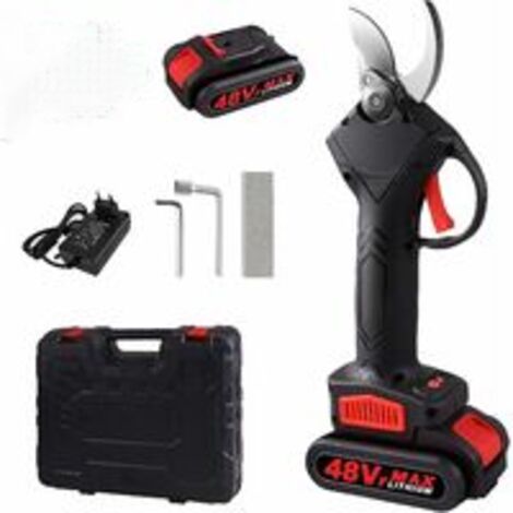 Sécateur électrique 30 mm, sécateur à batterie Li-Ion 21 V (2 1,2 Ah), charge rapide, conception antidérapante, coupe-branches électrique sans fil professionnel pour le jardinage