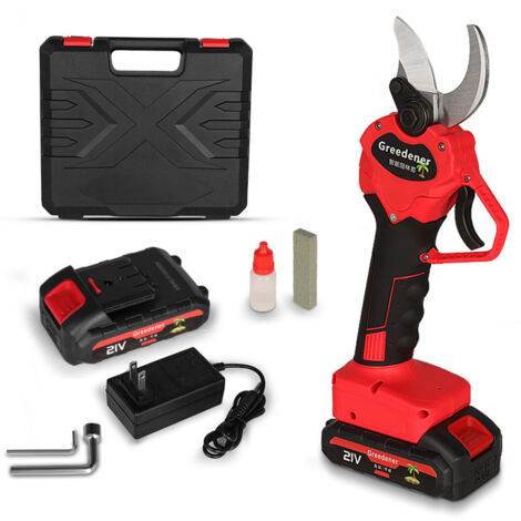 Sécateur électrique avec 2 Batteries de 2000mAh avec verrouillage de sécurité, sécateur électrique sans fil pour vergers, jardins et fermes