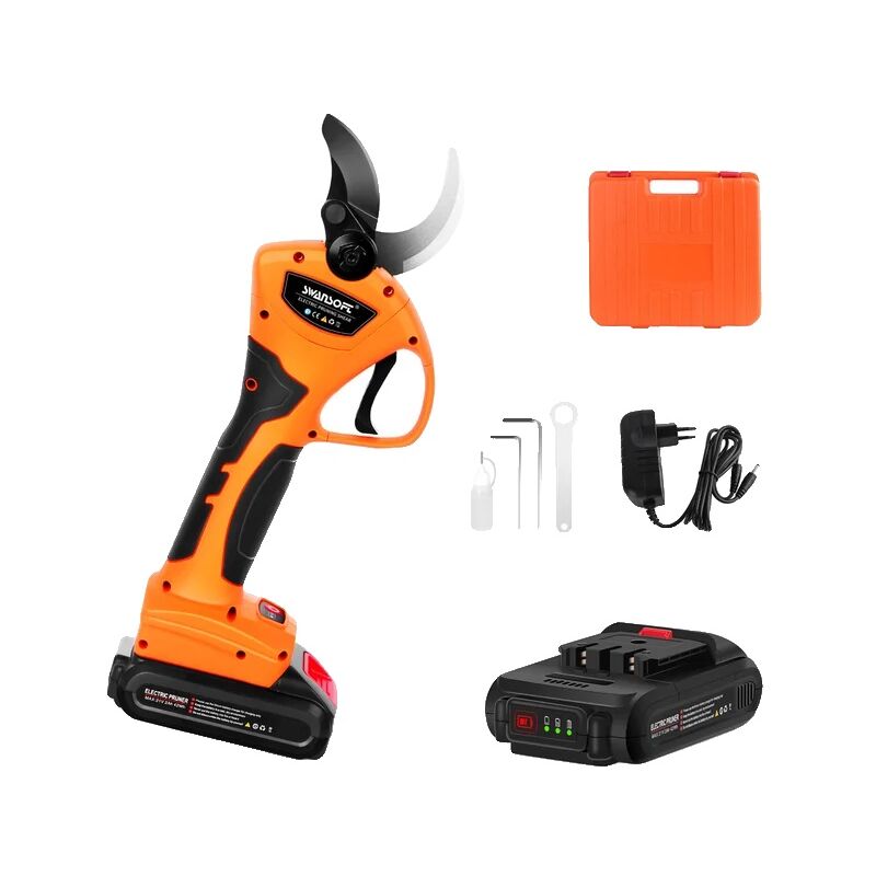 Sécateur électrique, capacité de coupe de 40 mm, expédition rapide, ensemble de sécateur orange