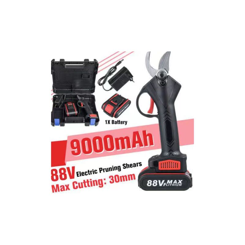 Sécateur électrique ,Diamètre de Coupe 30mm, Rechargeable au Lithium 9Ah,3-4 Heures de Travail (Couleur : 1x9000mAH)