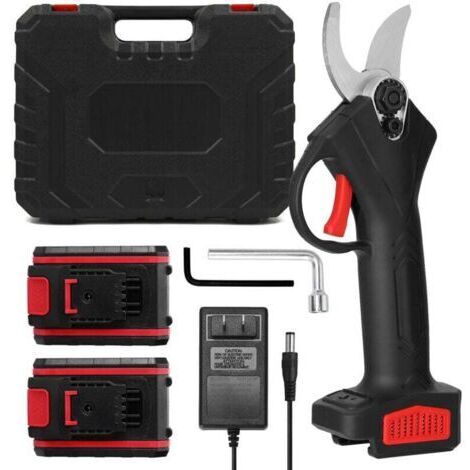 Sécateur Électrique Professionnel Sans Fil 48V Rechargeable Double Batterie Pour Jardins Parcs Fermes Serres Avec Boîte De Rangement