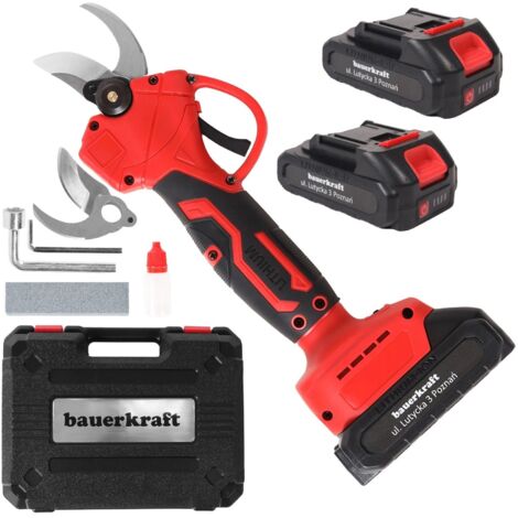 Sécateur électrique sans fil 21 V, coupe de 30 mm, 2 batteries-AquaForge