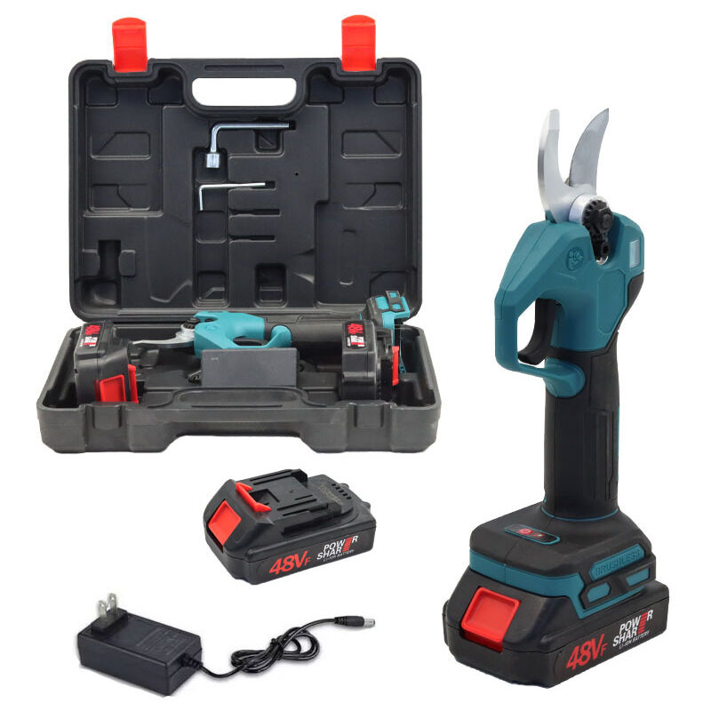 Sécateur Électrique Sans fil, Brushless 21V Secateur Electrique, Sécateur électrique avec Écran avec 2 Batteries pour la taille, le jardinage, les