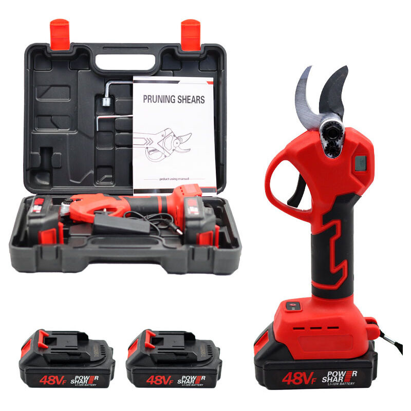 Sécateur Électrique Sans fil,Secateur Electrique, Sécateur électrique avec Écran avec 2 Batteries de 2.0Ah pour la taille, le jardinage, les arbres