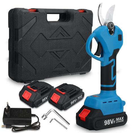 KINGSO Sécateur électrique sécateur ciseaux de coupe de branche sans fil sur batterie 98VF 30mm max. 2 batteries