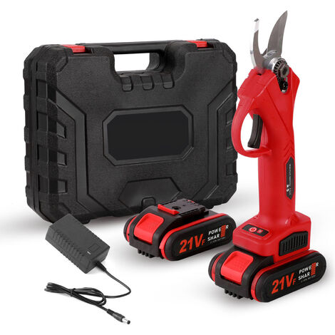 Secateur electrique, secateur rechargeable pour arbres fruitiers de jardinage et de jardinage, deux batteries et une charge