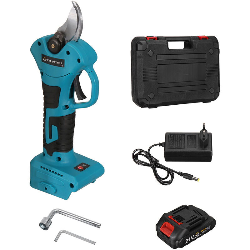 Sécateur électrique violeworks sans fil 21V 500W 30mm max. avec 1 batterie Coupeuse d'élagage d'aménagement paysager pour arbres fruitiers