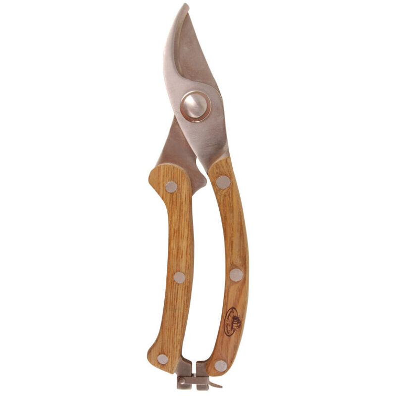 Esschert Design Gartenschere, Baumschere aus Edelstahl mit Holzgriff, ca. 20 cm lang