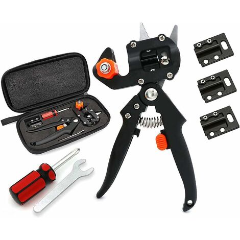 Sécateur Jardin, Jardinage Ciseaux à Greffer Professionnels, Kit Jardinage pour Arbre Fruitier Twig Vine, Pince à Greffer de Plantes, Outils Sécateur Lames Poignée de Confort Coffret Cadeau LO-Ron