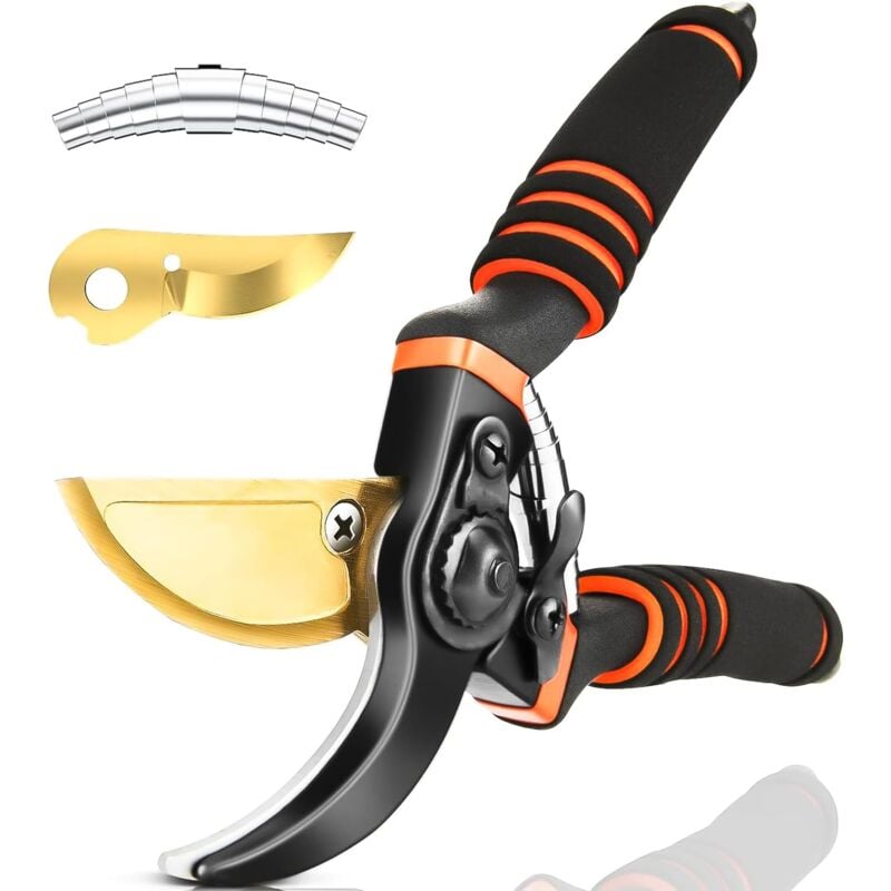 Secateur, Livré Avec Lame et Ressort Secateur de Rechange, Ciseaux Jardinage, 215 mm lame SK5