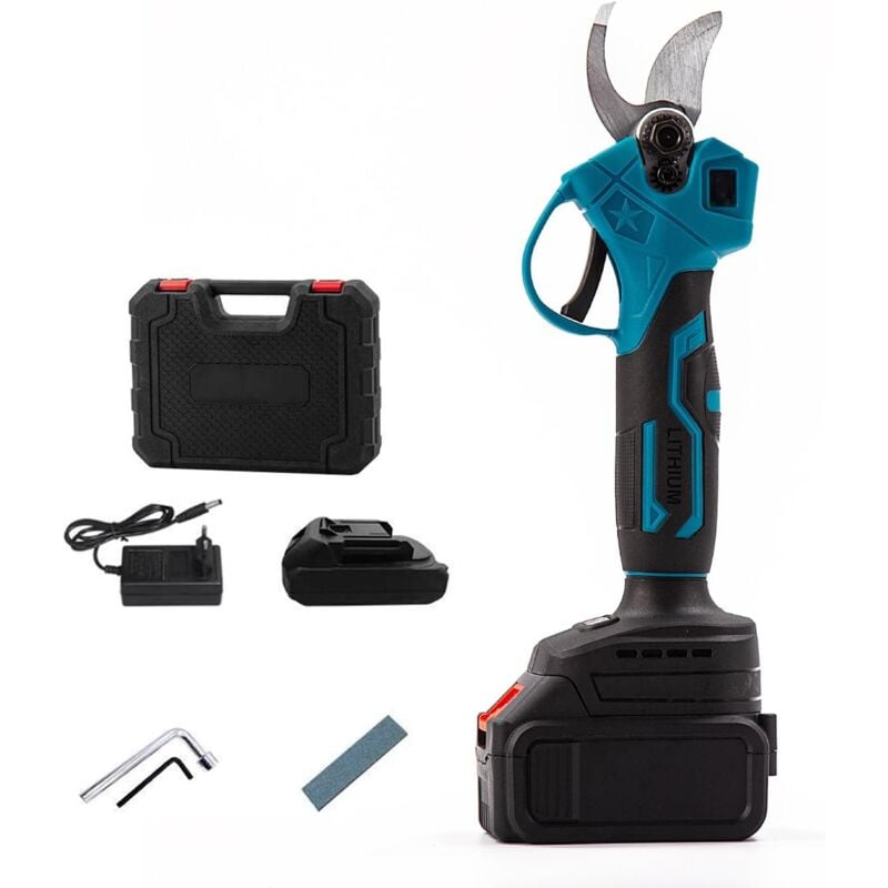Tonchean - Sécateur sans fil, sécateur électrique sans fil professionnel avec batterie 7500 mAh, diamètre de coupe max 30 mm, sécateur électrique