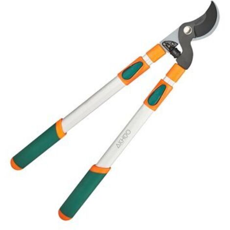 Sécateur télescopique à 2 mains avec lames en acier et poignées ergonomiques