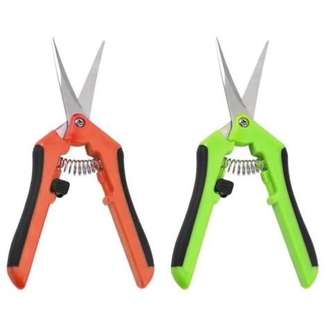 Sécateurs de jardin - 2 pièces - Lames droites en acier inoxydable - Ergonomiques et haute précision