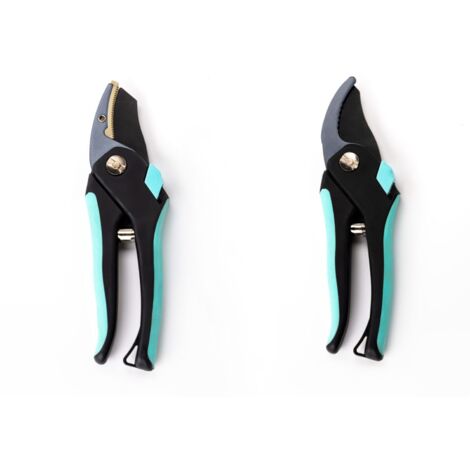 Sécateurs Lame franche et lame enclume en acier Lot de 2 Vert et argent TRENDYFLAIR