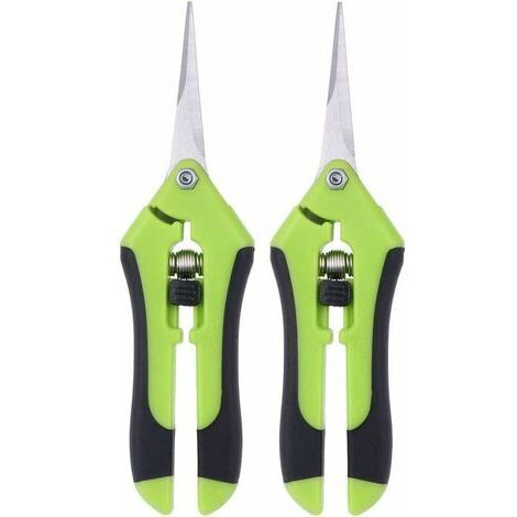 Secateurs Set mit 2 professionellen manuellen Gartenscheren aus Edelstahl (grün)