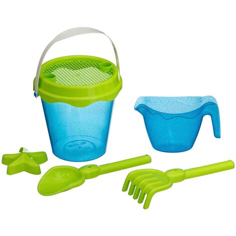 Secchiello da spiaggia l.17cm con decorazione in paillettes abbinata - Blu - Intex