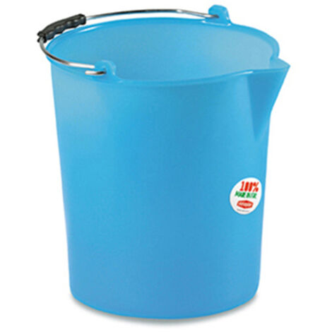 Secchio acqua in polietilene con becco e Manico 17 litri blu