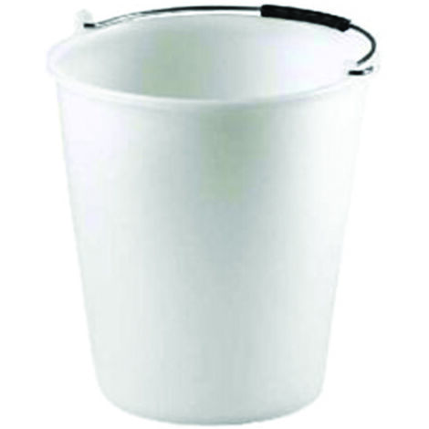 Secchio casalingo in polietilene bianco - Capacità: lt 9 - 4 pz - Misure: cm.29x25