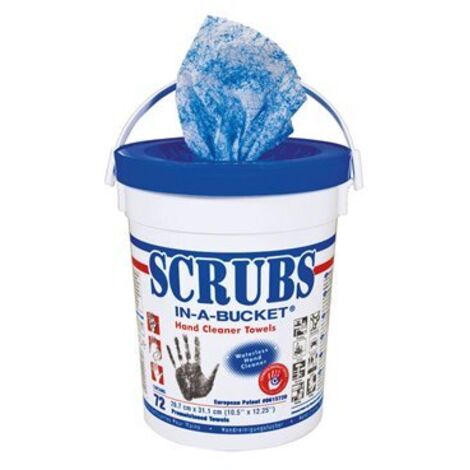 Secchio da 72 salviette detergenti per le mani SCRUBS 072272 - La pulizia perfetta delle mani -
