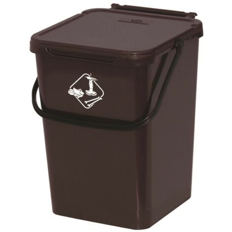SECCHIO DIFFERENZIATA PLASTICA MARRONE CON COPERCHIO 10 LT - ART PLAST