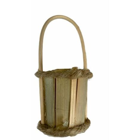 Secchio in legno con manico per decorazione in miniatura per case e presepe