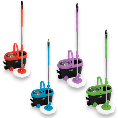 Secchio mop lavapavimenti mocio con cestello girevole per tutti i tipi di pavimentazione Spin Mop 360 GiòStyle