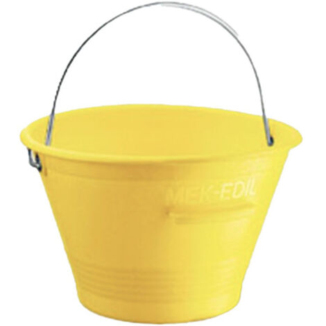 SECCHIO MURATORE GIALLO PLASTICA 14L MANIGLIA LATERALE Ø36cm MASTELLA CALDARELLA