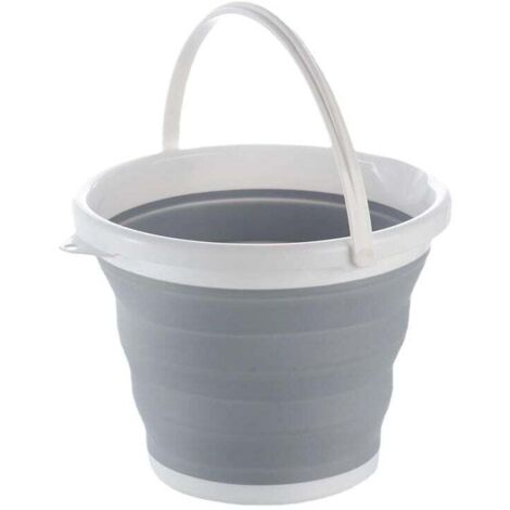 Secchio pieghevole da 5 litri con coperchio Secchio retrattile da 5 litri in silicone e plastica per campeggio, pesca, uso domestico ecc.