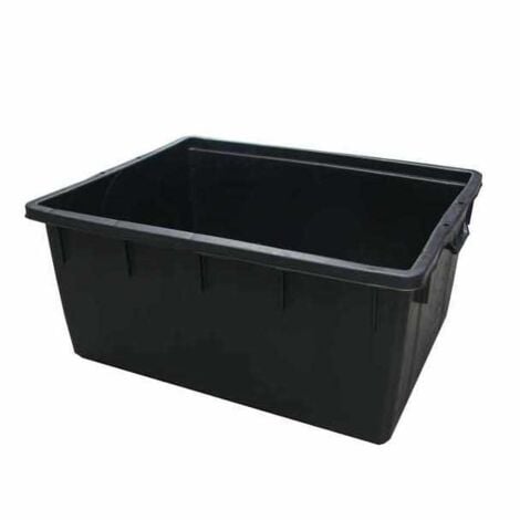 Secchio Rettangolare in Plastica Nero, Dimensioni 150x80x63 cm, Modello ICS