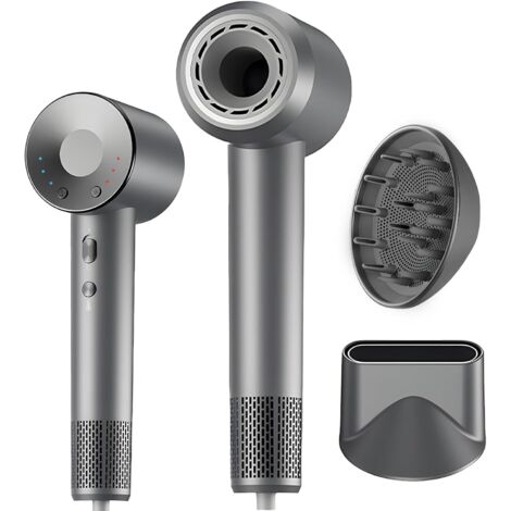 Sèche-cheveux 160 000 tr/min, 500 Millions d'ions Négatifs, Silencieux (55 dB) - Sèche-Cheveux Professionnel avec Diffuseur et Embout Magnétique - Sèche-cheveux à Séchage Rapide