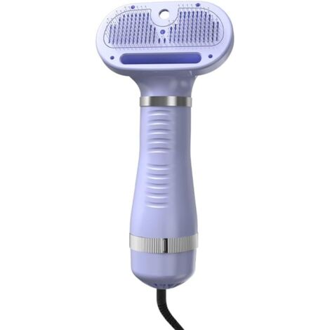 Sèche-cheveux 2 en 1 pour chiens et chats, brosse et lissage des poils, 300 W, 30-50 dB, réglable (violet)