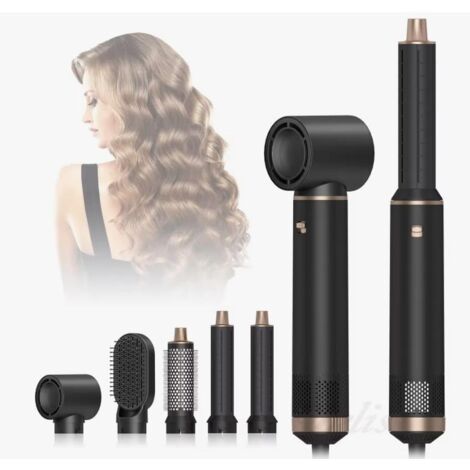 Sèche-cheveux 5 en 1 avec air chaud interchangeable.