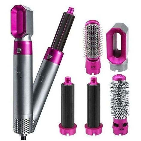 Sèche-cheveux 5 en 1 brosse coiffante – Longueur câble 2m – 3 vitesses réglables – Fer à friser 30mm interchangeable – 1000W –