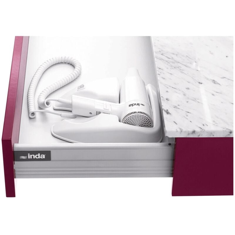 Sèche-cheveux à tiroir avec thermostat de sécurité blanc - Inda