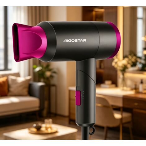 Sèche-cheveux Aigostar 1800W pliable de voyage, air chaud/froid, protection thermique anti-casse, léger et compact, usage quotidien nomade