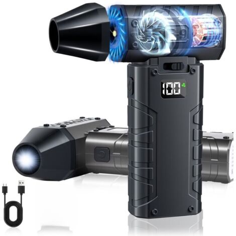 Sèche-cheveux anti-poussière - Sèche-cheveux turbo - Ventilateur jet - Sèche-cheveux portable - Avec écran LED - Interface USB-C - Antistatique, compatible avec les appareils électroniques