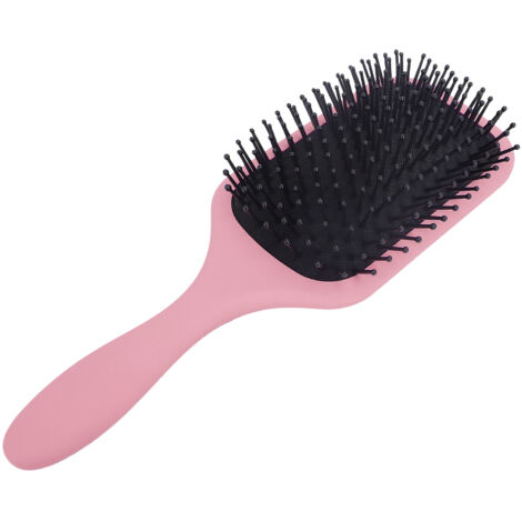 Sèche-cheveux brosse à air pour cheveux bouclés et lisses, démêlage et massage du cuir chevelu - Rose