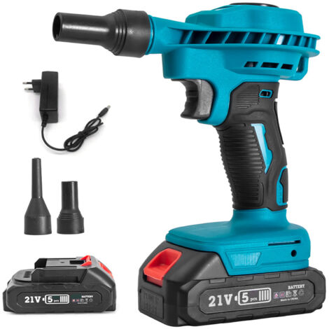 Sèche-cheveux compact lithium-ion 21 V, souffleur domestique pour éliminer la poussière, souffleur de feuilles sans fil à moteur à balais haute puissance