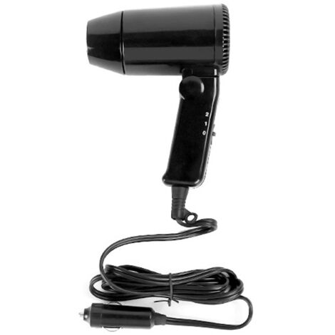 Sèche-cheveux de voiture 12 V Sèche-cheveux chaud et froid Sèche-cheveux pliable Dégivreur de vitres avec 2 niveaux pour les voyages en voiture