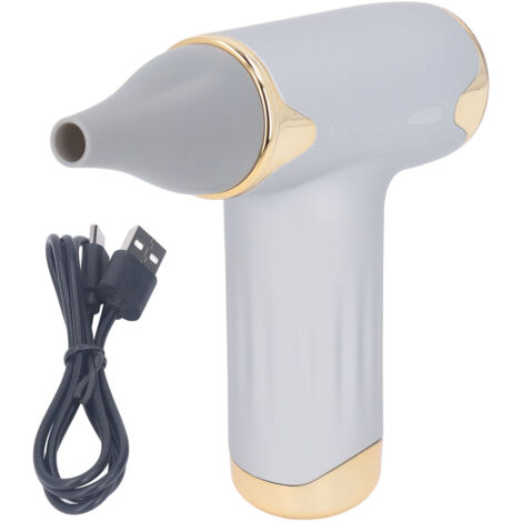Sèche-cheveux électrique 60W sans lame, 4 vitesses, batterie 1100mAh, souffleur portable argenté