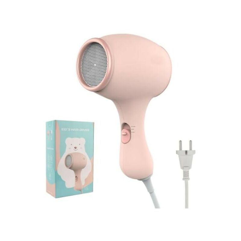 Seche Cheveux Enfant, Mini Sèche-Cheveux pour Fille, Petit Sèche-Cheveux Léger 550W, Faible Bruit (Rose)