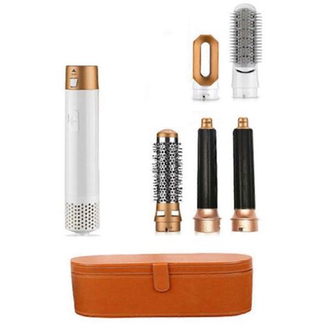 Sèche-cheveux multifonction 5 en 1 avec styler et boucleur à air chaud, prise européenne, blanc