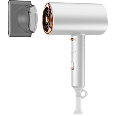Sèche-cheveux pliable avec poignée, haute puissance 1800W, blanc.
