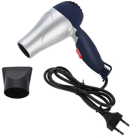 Sèche-cheveux pliable mini portable léger, réglable, prise UE 220V argenté