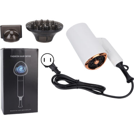 Sèche-cheveux pliant professionnel portable avec ions, silencieux, pour usage domestique, hôtel et salon - Prise US 110V