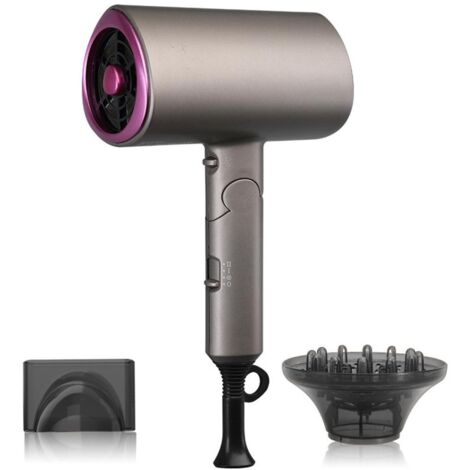Sèche-cheveux portable pliable de qualité professionnelle pour une utilisation à domicile, haute puissance de 1800 W, 3 vitesses réglables.
